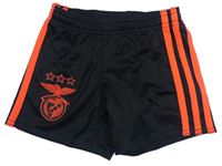 Černé sportovní funkční kraťasy s pruhy a logem Adidas