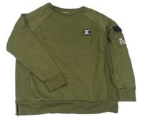 Khaki mikina s nášivkou Primark
