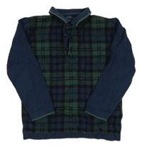 Tmavomodro-tmavozelený kostkovaný svetr s límečkem Next