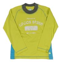 Žluto-modré triko s nápisem Crocs