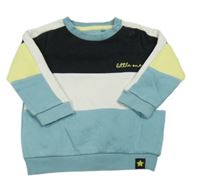 Černo-bílo-světlemodrá mikina s nápisem F&F