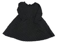 Černé puntíkaté bavlněné šaty H&M