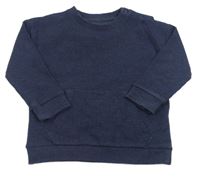 Tmavomodré žebrované triko s kapsou F&F