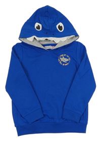 Modrá mikina se žralokem a kapucí Lily & Dan