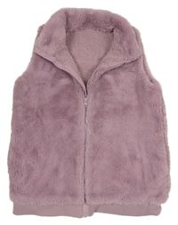 Lila kožešinová zateplená vesta Dunnes