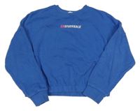 Modrá crop mikina s nápisem M&S