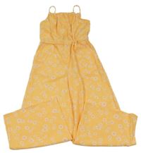 Oranžový kalhotový overal s kytičkami H&M