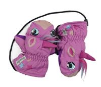 Růžovo-purpurové šusťákové palcové rukavice s jednorožcem 