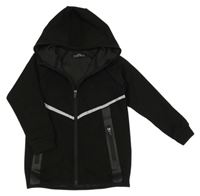 Černá propínací mikina s pruhem a kapucí Matalan