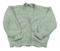 Světlezelený propínací svetr s dirkovaným vzorem George 