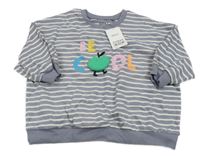 Nové - Modro-bílá pruhovaná mikina s nápisem Next