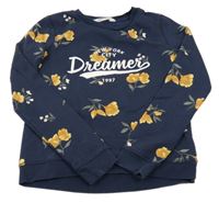 Tmavomodrá mikina s nápisem H&M