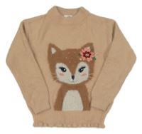 Lososový chlupatý svetr s liškou C&A