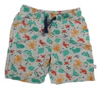 Šedé teplákové kraťasy s chobotnicemi 