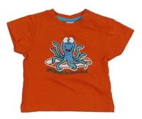 Červené tričko s chobotnicí Dopodopo