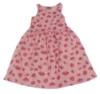 Růžové puntíkaté šaty s jahodami Y.F.K.