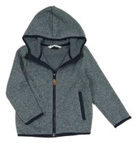 Šedá melírovaná pletená propínací mikina s kapucí H&M