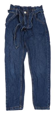Tmavomodré slouchy rifle s páskem Denim Co.