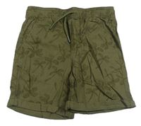 Khaki plátěné kraťasy s palmami Primark