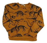 Béžová mikina s dinosaury zn. H&M