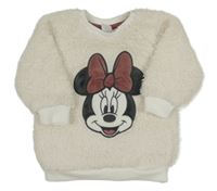 Smetanová huňatá mikina s Minnií Disney