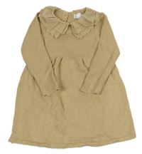 Béžové svetrové šaty s límečkem Primark