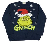 Tmavomodrý svetr s Grinchem Primark