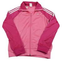 Růžovo-tmavorůžová funkční sportovní propínací mikina Adidas