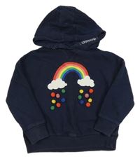 Tmavomodrá mikina s duhou a kapucí Next