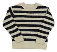 Béžovo-černý pruhovaný svetr C&A