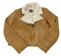 Béžový semišový zateplený crop křivák New Look