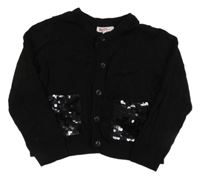 Černý propínací svetr s flitry Besties 