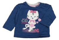 Tmavomodrá mikina s kočkou Ergee