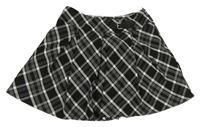 Černo-bílo-šedá kostkovaná sukně C&A