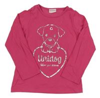 Růžové triko s pejskem Unidog
