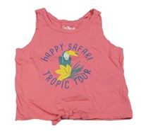 Růžový crop top s tukanem Kuniboo