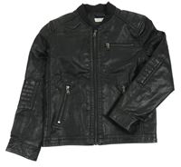 Černá koženková podšitá bunda H&M