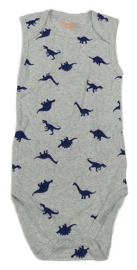 Šedé melírované body s dinosaury Bambino
