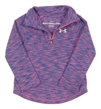 Modro-růžová melírovaná funkční sportovní mikina Under Armour