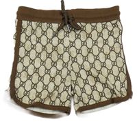 Béžovo-hnědé vzorované kraťasy Gucci
