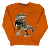 Oranžová mikina s dinosaurem C&A