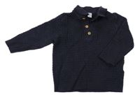 Tmavomodrý vzorovaný svetr s límečkem M&S