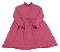 Růžové třpytivé svetrové šaty M&S