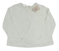 Bílé triko s kytičkami a mašlí Zara