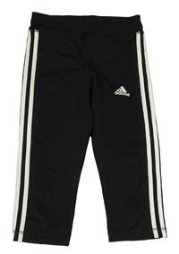 Černo-bílé capri funkční sportovní legíny Adidas