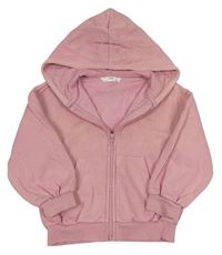 Světlerůžová propínací oversize mikina s kapucí M&S