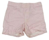 Světlerůžovo-bílé pruhované riflové kraťasy H&M