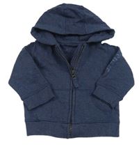 Tmavomodrá melírovaná propínací mikina s kapucí zn. Mothercare