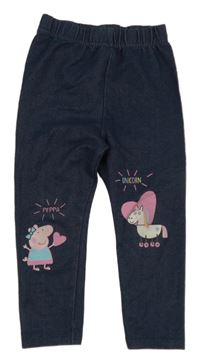 Tmavomodré legíny riflového vzhledu s Peppa Pig character