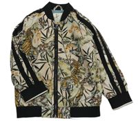 Pudrovo-černý jarní bomber s tygry a listy a pruhy RIVER ISLAND